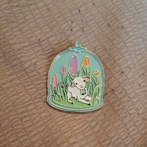 Pastel Green Lamb Enamel Pin - Cute Spring Small Pets Accessory